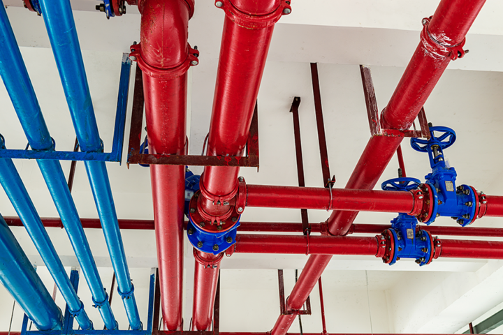 red de agua contra incendios para edificios