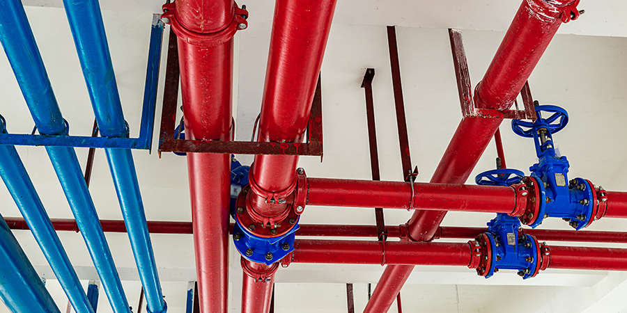 red de agua contra incendios para edificios